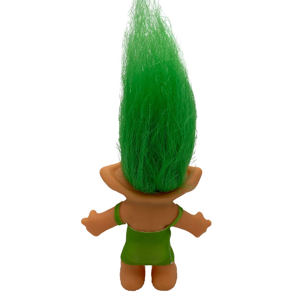 PVC Vintage Trolls Dolls Retro Troll Doll Action Figures Chromatic Adorable for Collections, School Project, Arts and Crafts, Party Favors (Green Diamond)