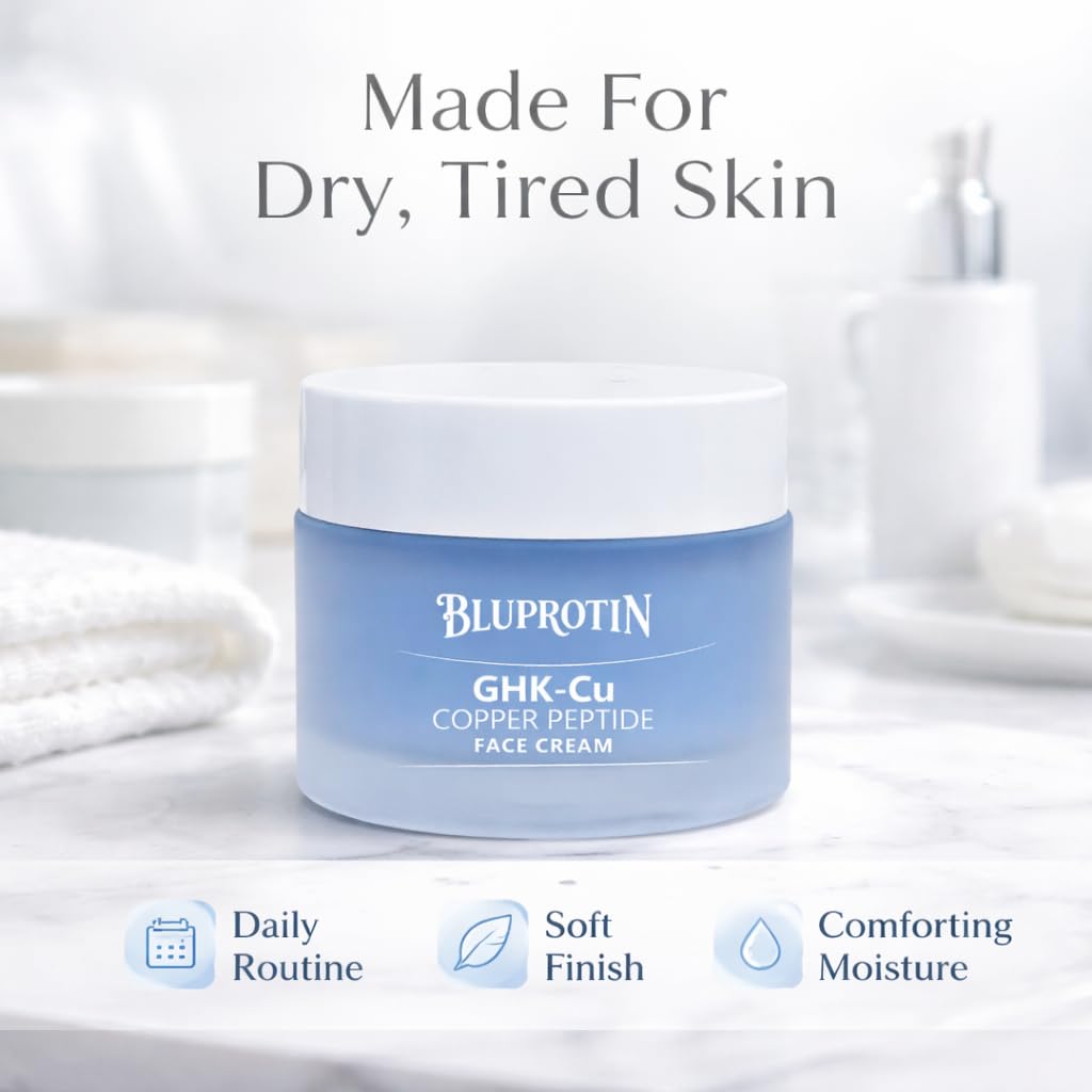 BLUPROTIN Copper Peptide Face Cream Firms Skin GHK-Cu Peptide cream 50g | Anti-Aging and Firms Skin GHK-Cu Peptide locks in moisture and repairs skin imperfections