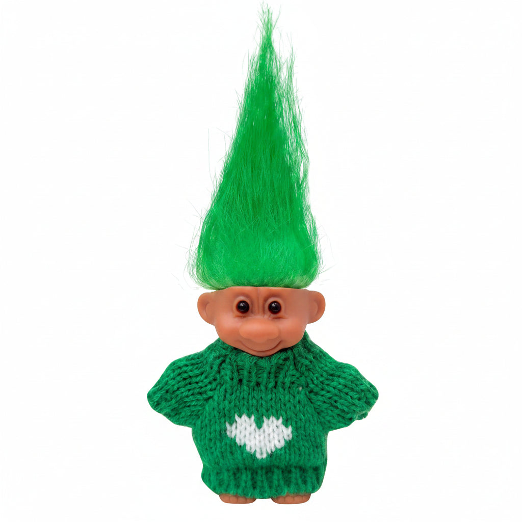 Retro Vintage Lucky Troll Dolls Assorted Hair Colors Chromatic Adorable for Collections, School Project, Arts and Crafts, Party Favors (Pink)