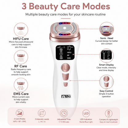 3-in-1 Microcurrent Facial Beauty Device for Skin Lifting