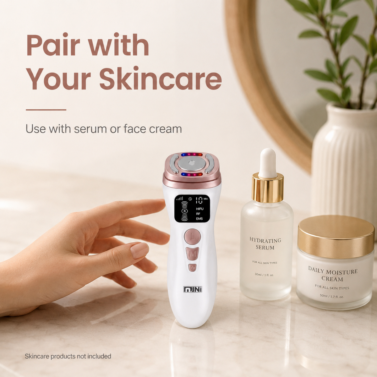 3-in-1 Microcurrent Facial Beauty Device for Skin Lifting