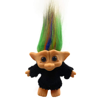 Retro Troll Dolls,Cute Vintage Troll Dolls Chromatic Adorable for Collections, School Project, Arts and Crafts, Party Favors with Wool Clothes