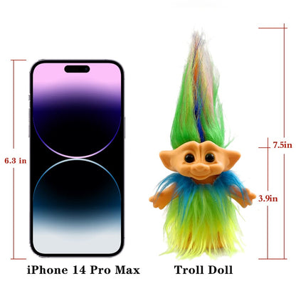 Retro Vintage Troll Dolls Chromatic Adorable for Collections, School Project, Arts and Crafts, Party Favors - 7.5" Tall (Include The Length of Hair)
