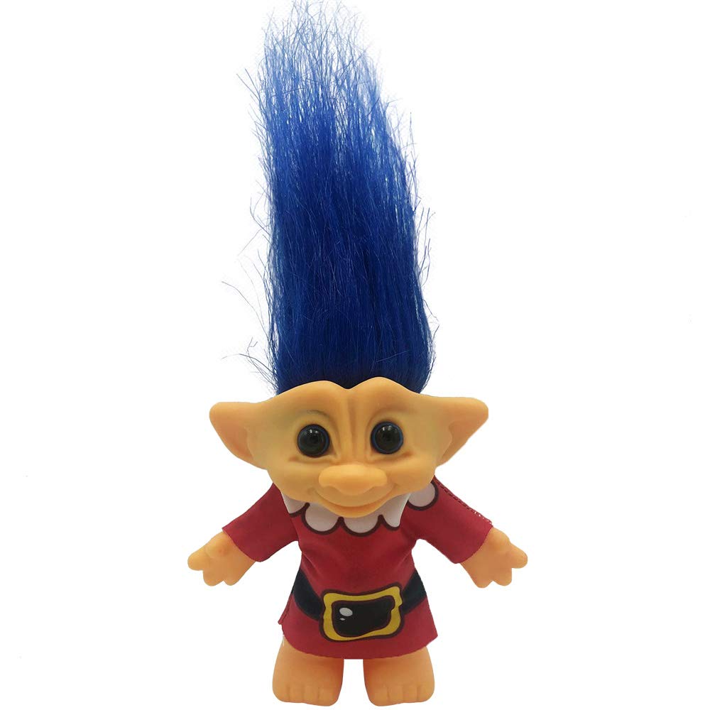 Vintage Troll Dolls, Troll Dolls Chromatic Adorable for Collections, School Project, Arts and Crafts, Party Favors- 7.5 Tall(Include The Length of Hair (Blue)