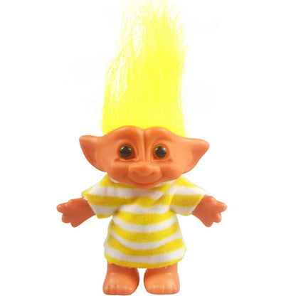 Vintage Troll Dolls Chromatic Adorable for Collections, School Project, Arts and Crafts, Party Favors - 7.5" Tall Orange(Include The Length of Hair)