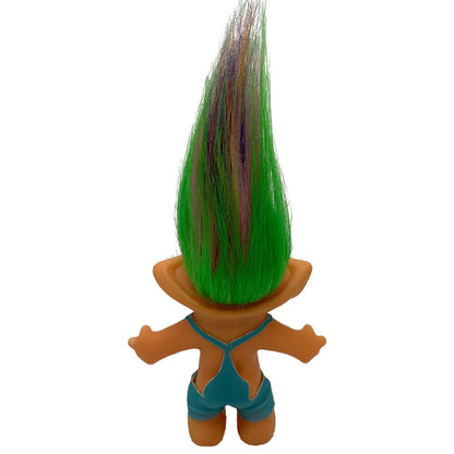 PVC Vintage Trolls Dolls Retro Troll Doll Action Figures Chromatic Adorable for Collections, School Project, Arts and Crafts, Party Favors (Green Diamond)
