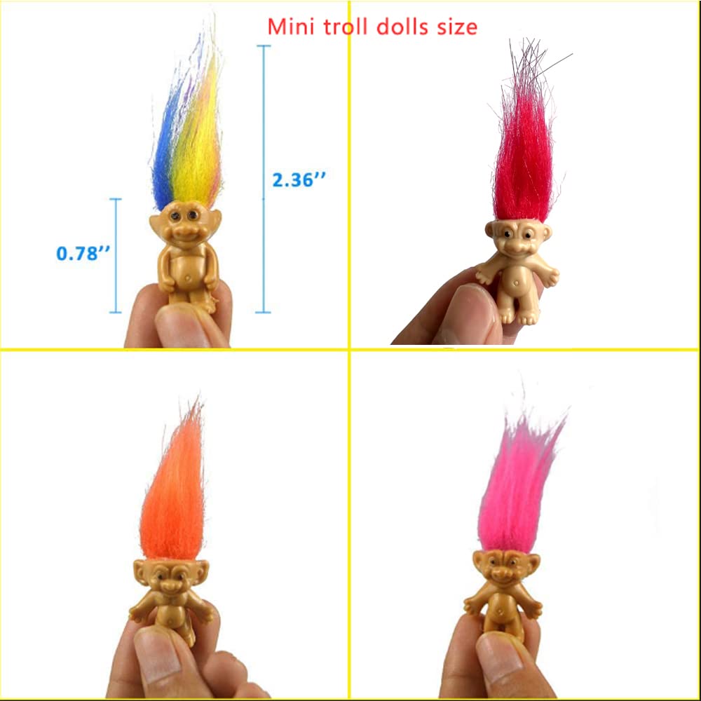 Yintlilocn-11pack Vintage Troll Dolls,Retro Troll Dolls Chromatic Adorable for Collections, School Project,Arts and Crafts,Party Favors
