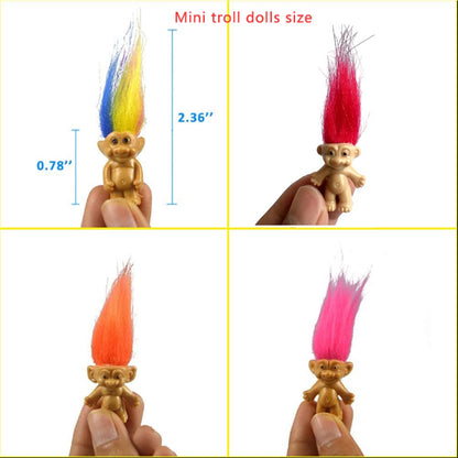 Yintlilocn-11pack Vintage Troll Dolls,Retro Troll Dolls Chromatic Adorable for Collections, School Project,Arts and Crafts,Party Favors