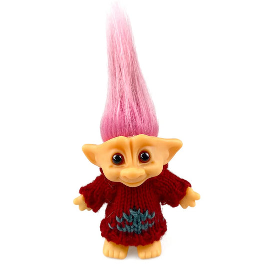 Retro Troll Dolls,Cute Vintage Troll Dolls Chromatic Adorable for Collections, School Project, Arts and Crafts, Party Favors with Wool Clothes