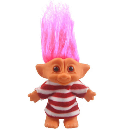 Vintage Troll Dolls Chromatic Adorable for Collections, School Project, Arts and Crafts, Party Favors - 7.5" Tall Orange(Include The Length of Hair)