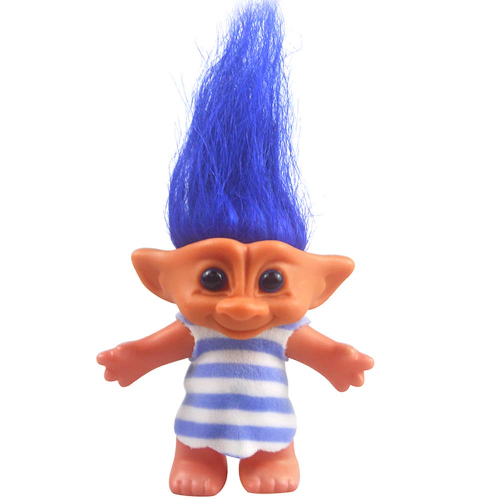 Vintage Troll Dolls Chromatic Adorable for Collections, School Project, Arts and Crafts, Party Favors - 7.5" Tall Orange(Include The Length of Hair)