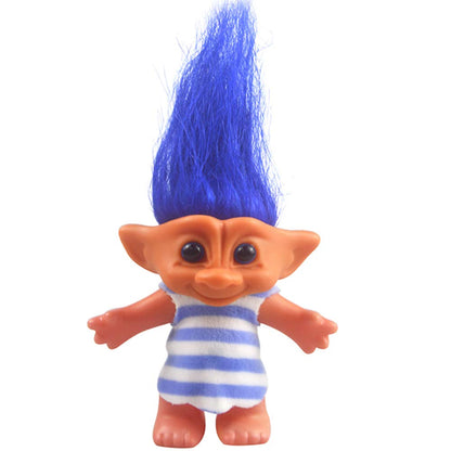 Vintage Troll Dolls Chromatic Adorable for Collections, School Project, Arts and Crafts, Party Favors - 7.5" Tall Orange(Include The Length of Hair)