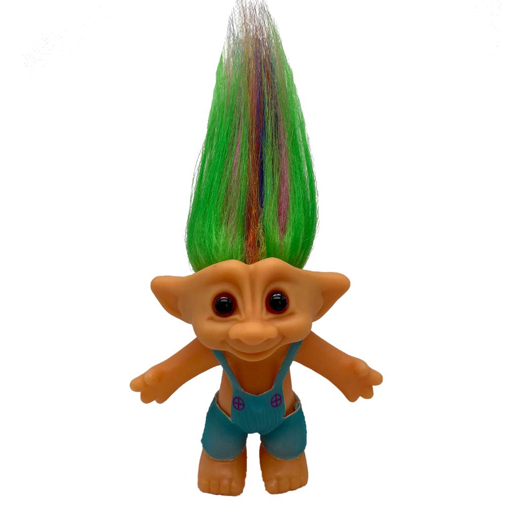 PVC Vintage Trolls Dolls Retro Troll Doll Action Figures Chromatic Adorable for Collections, School Project, Arts and Crafts, Party Favors (Green Diamond)