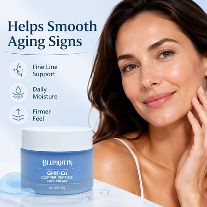 BLUPROTIN Copper Peptide Face Cream Firms Skin GHK-Cu Peptide cream 50g | Anti-Aging and Firms Skin GHK-Cu Peptide locks in moisture and repairs skin imperfections