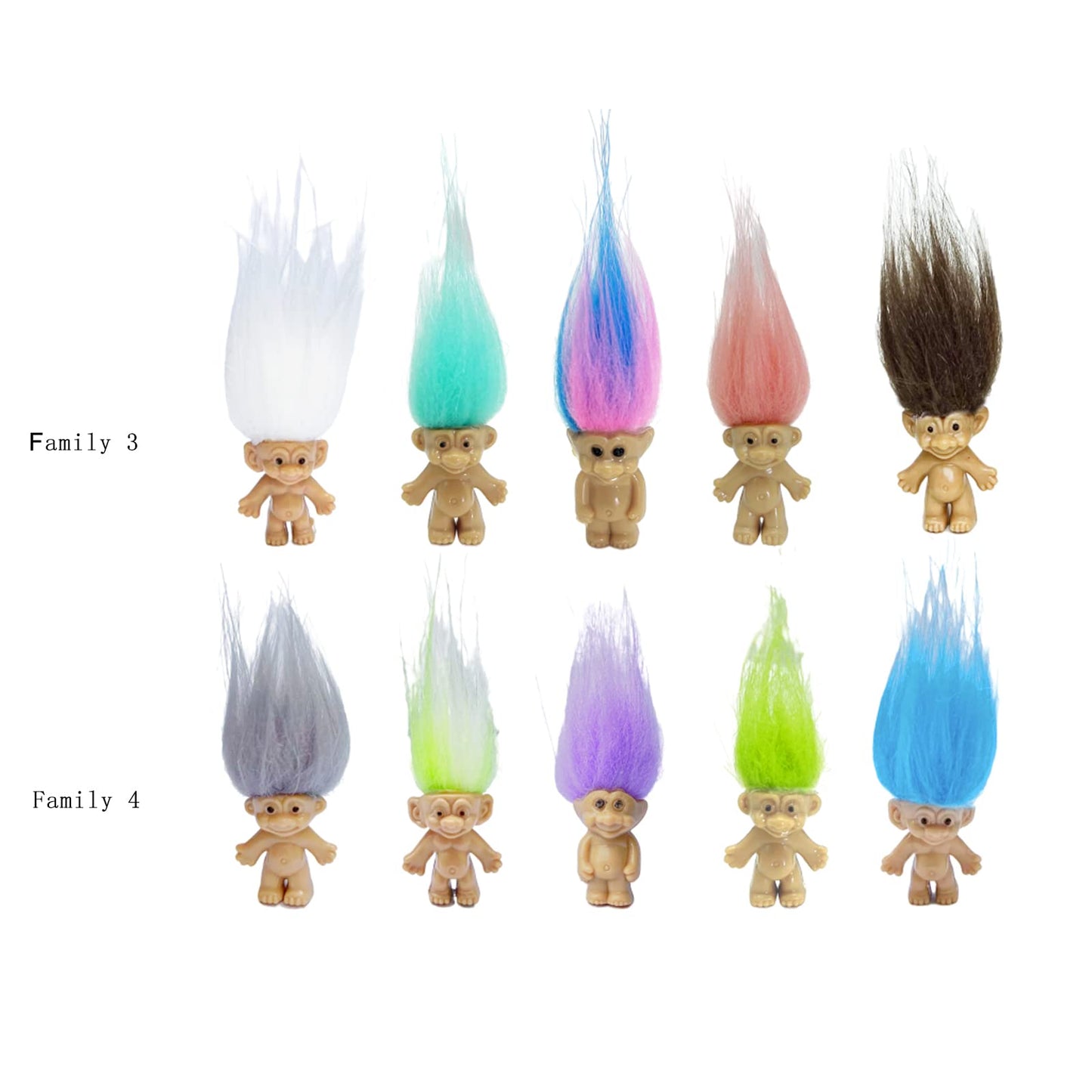 Yintlilocn 20PCS Mini Troll Dolls, PVC Vintage Troll Dolls Mini Action Figures 1.2 Cake Toppers Chromatic Adorable Cute Little Guys Collection, School Project, Arts Crafts, Party Favors