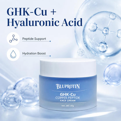 BLUPROTIN Copper Peptide Face Cream Firms Skin GHK-Cu Peptide cream 50g | Anti-Aging and Firms Skin GHK-Cu Peptide locks in moisture and repairs skin imperfections