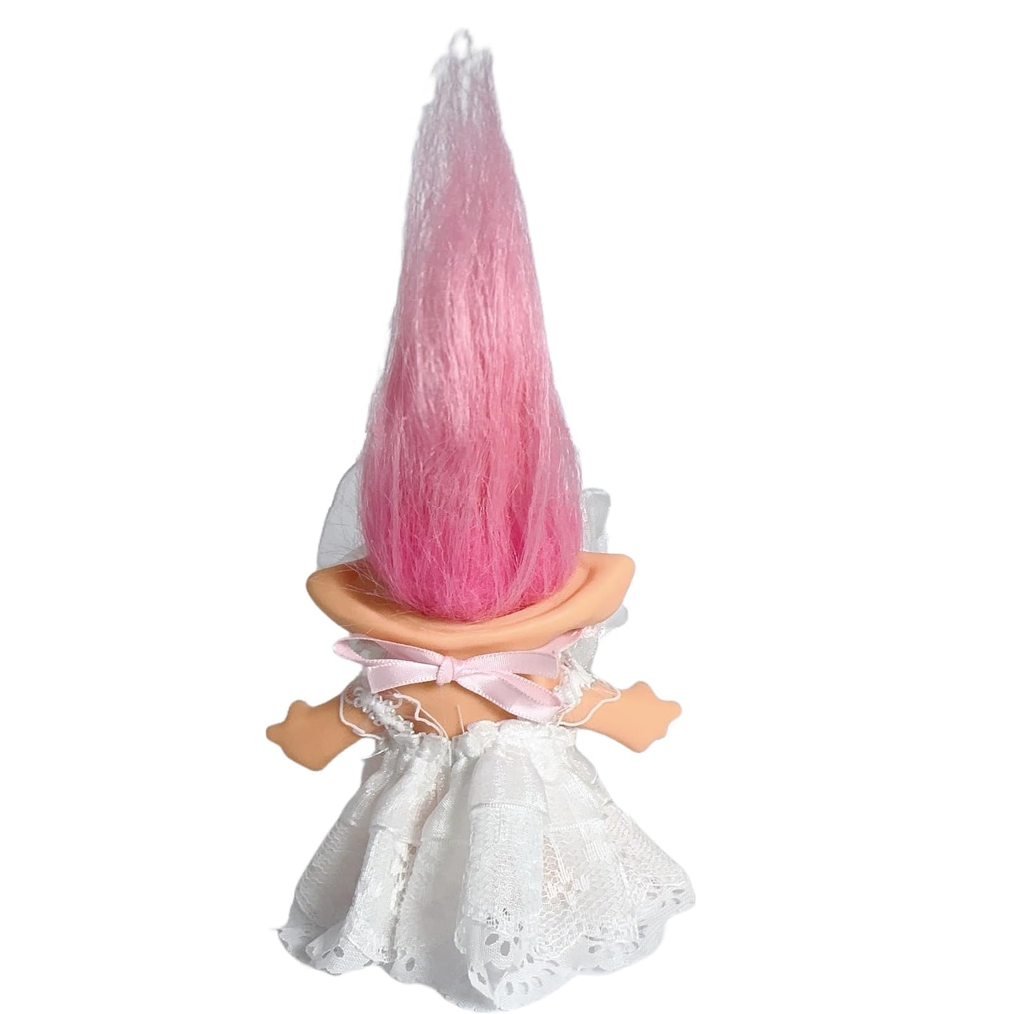 Vintage Troll Dolls, Retro Troll Doll Chromatic Adorable for Collections, School Project, Arts and Crafts, Party Favors- 7.5 Tall(Include The Length of Hair) (White)