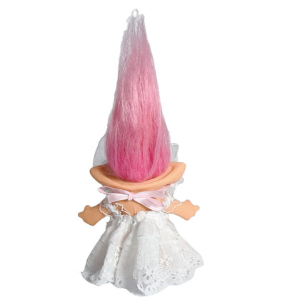 Vintage Troll Dolls, Retro Troll Doll Chromatic Adorable for Collections, School Project, Arts and Crafts, Party Favors- 7.5 Tall(Include The Length of Hair) (White)