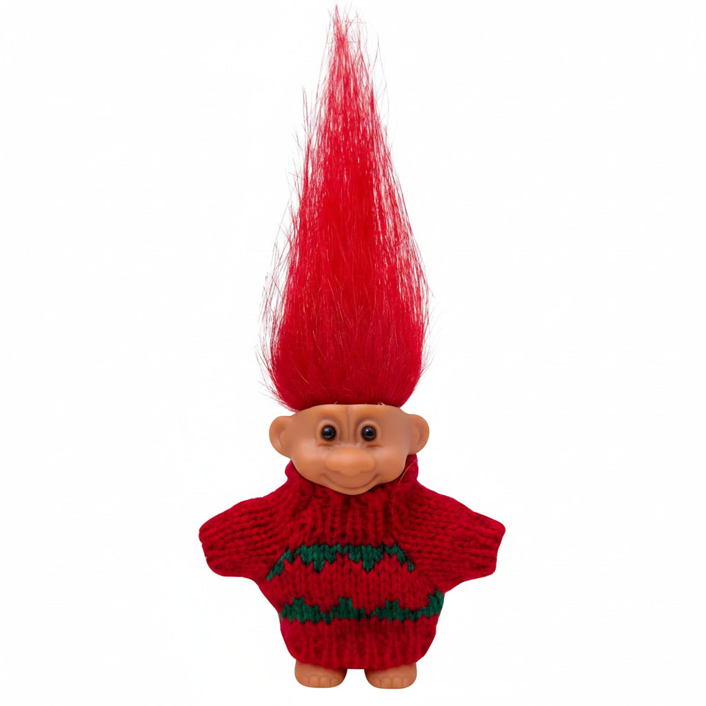 Retro Vintage Lucky Troll Dolls Assorted Hair Colors Chromatic Adorable for Collections, School Project, Arts and Crafts, Party Favors (Pink)