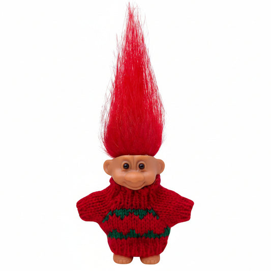 Retro Vintage Lucky Troll Dolls Assorted Hair Colors Chromatic Adorable for Collections, School Project, Arts and Crafts, Party Favors (Pink)