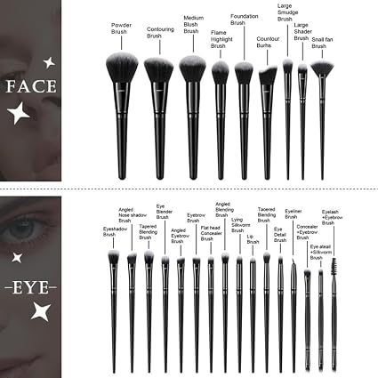 Black Makeup Brushes Set Professional 70Pcs with Case Premium Synthetic for Foundation Concealer Blush Eyeshadow Powder Contour Makeup Brush Kit Face Eye Make up Brushes & Tools