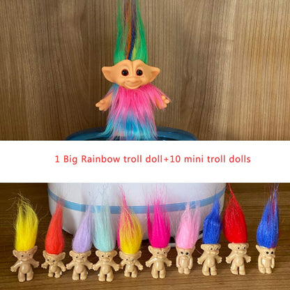 Yintlilocn-11pack Vintage Troll Dolls,Retro Troll Dolls Chromatic Adorable for Collections, School Project,Arts and Crafts,Party Favors