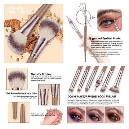 Brown Makeup Brushes Set Professional 63Pcs with Case Premium Synthetic for Foundation Concealer Blush Eyeshadow Powder Contour Makeup Brush Kit Face Eye Make up Brushes & Tools