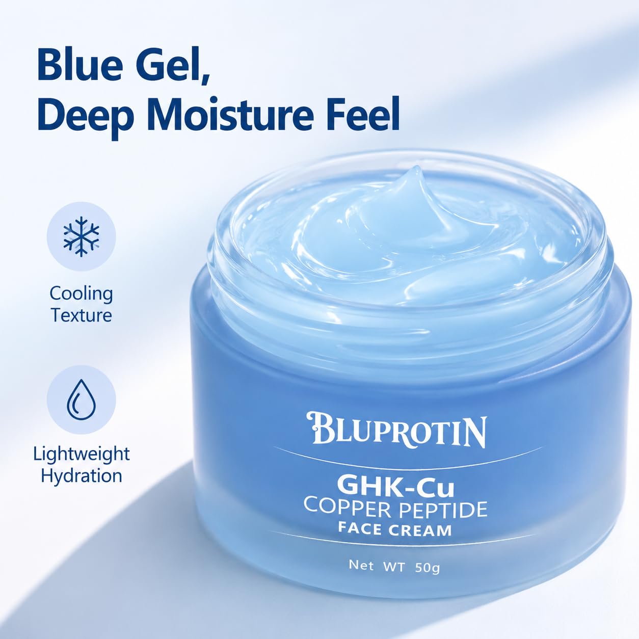 BLUPROTIN Copper Peptide Face Cream Firms Skin GHK-Cu Peptide cream 50g | Anti-Aging and Firms Skin GHK-Cu Peptide locks in moisture and repairs skin imperfections