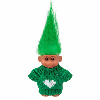 Retro Vintage Lucky Troll Dolls Assorted Hair Colors Chromatic Adorable for Collections, School Project, Arts and Crafts, Party Favors (Pink)
