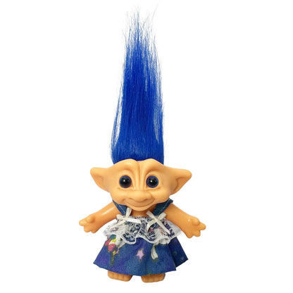 Vintage Troll Dolls, Retro Troll Doll Chromatic Adorable for Collections, School Project, Arts and Crafts, Party Favors- 7.5 Tall(Include The Length of Hair) (White)