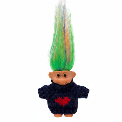 Retro Vintage Lucky Troll Dolls Assorted Hair Colors Chromatic Adorable for Collections, School Project, Arts and Crafts, Party Favors (Pink)