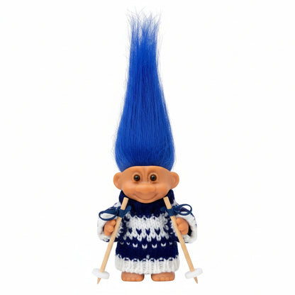 Retro Vintage Lucky Troll Dolls Assorted Hair Colors Chromatic Adorable for Collections, School Project, Arts and Crafts, Party Favors (Pink)