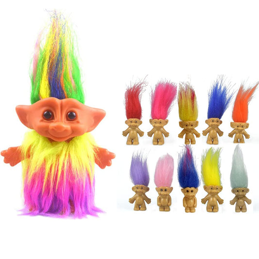 Yintlilocn-11pack Vintage Troll Dolls,Retro Troll Dolls Chromatic Adorable for Collections, School Project,Arts and Crafts,Party Favors
