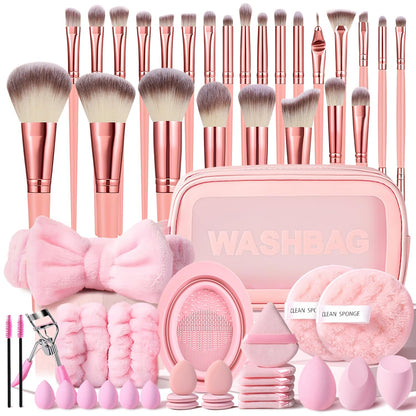 Black Makeup Brushes Set Professional 70Pcs with Case Premium Synthetic for Foundation Concealer Blush Eyeshadow Powder Contour Makeup Brush Kit Face Eye Make up Brushes & Tools