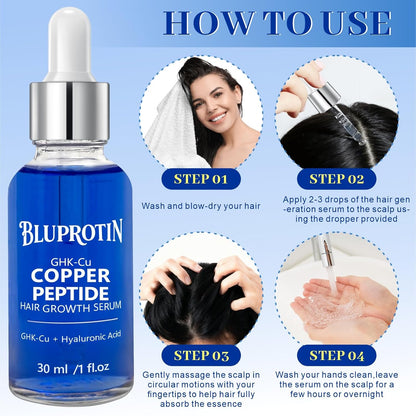 Copper Peptides Hair Growth Serum Women and Men for Thinning Hair | Promotes Fullness Reduces Shedding 30ml / 1fl oz