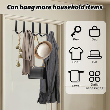 VoyaBliss 20Pcs Over The Door Hooks,Stainless Steel Door Hanger Hooks for Kitchen Christmas Wreath Clothes, Single Hanging Hooks for Organizer Holder Back Door Hanger【Black】