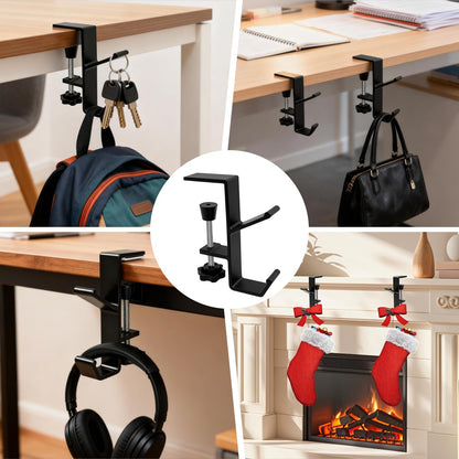 VoyaBliss 6 Pcs Adjustable Purse Hooks Heavy Duty Bag Hanger for Table Desk Fireplace, Bag Holder for Table for Desk Key Backpack