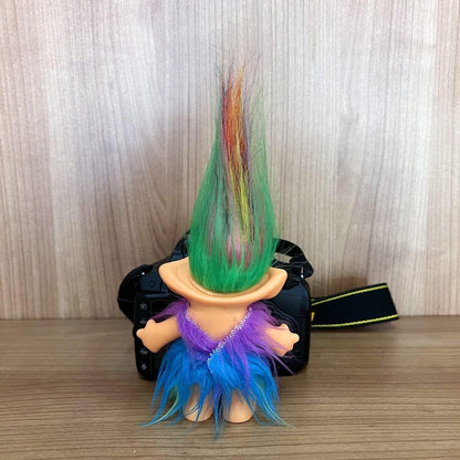 2Pack Retro Vintage Troll Dolls Set,Troll Doll Chromatic Adorable for Collections, School Project, Arts and Crafts, Party Favors (Style2-Yellow&Purple)