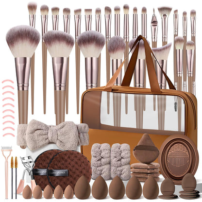 Pink Makeup Brushes Set Professional 66Pcs with Case Premium Synthetic for Foundation Concealer Blush Eyeshadow Powder Contour Makeup Brush Kit Face Eye Make up Brushes & Tools