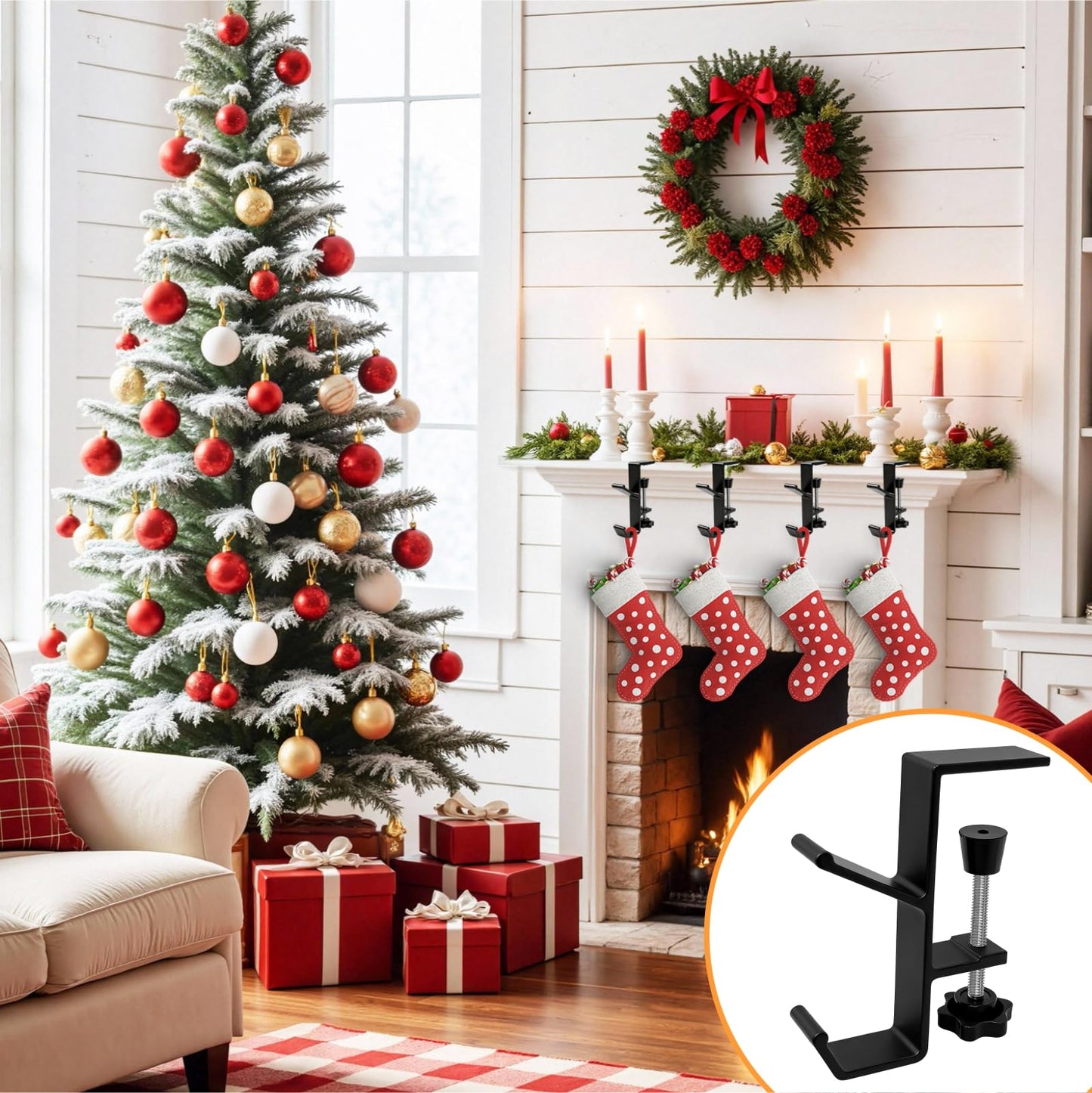 VoyaBliss 6 Pcs Adjustable Purse Hooks Heavy Duty Bag Hanger for Table Desk Fireplace, Bag Holder for Table for Desk Key Backpack