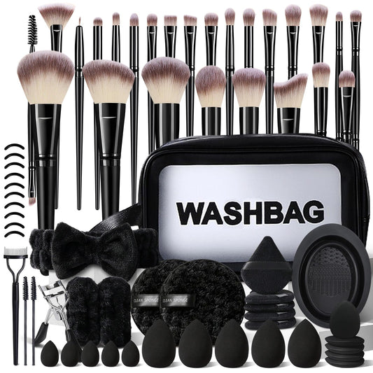 Pink Makeup Brushes Set Professional 66Pcs with Case Premium Synthetic for Foundation Concealer Blush Eyeshadow Powder Contour Makeup Brush Kit Face Eye Make up Brushes & Tools