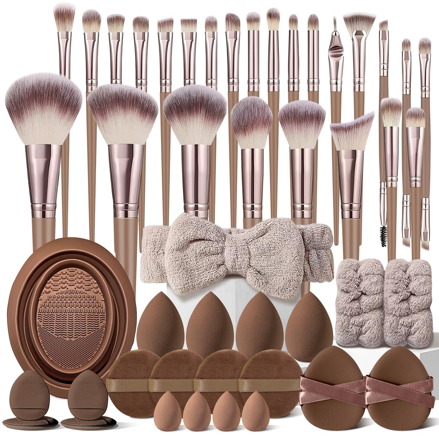 Black Makeup Brushes Set Professional 70Pcs with Case Premium Synthetic for Foundation Concealer Blush Eyeshadow Powder Contour Makeup Brush Kit Face Eye Make up Brushes & Tools