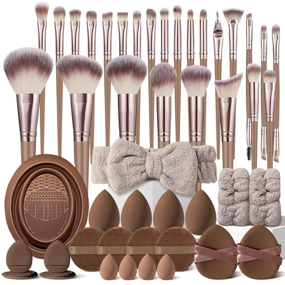Black Makeup Brushes Set Professional 70Pcs with Case Premium Synthetic for Foundation Concealer Blush Eyeshadow Powder Contour Makeup Brush Kit Face Eye Make up Brushes & Tools